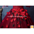 High-end Dark Red Kayting Ladies Chiffon Two Piece Party Wear Long Evening Dresses